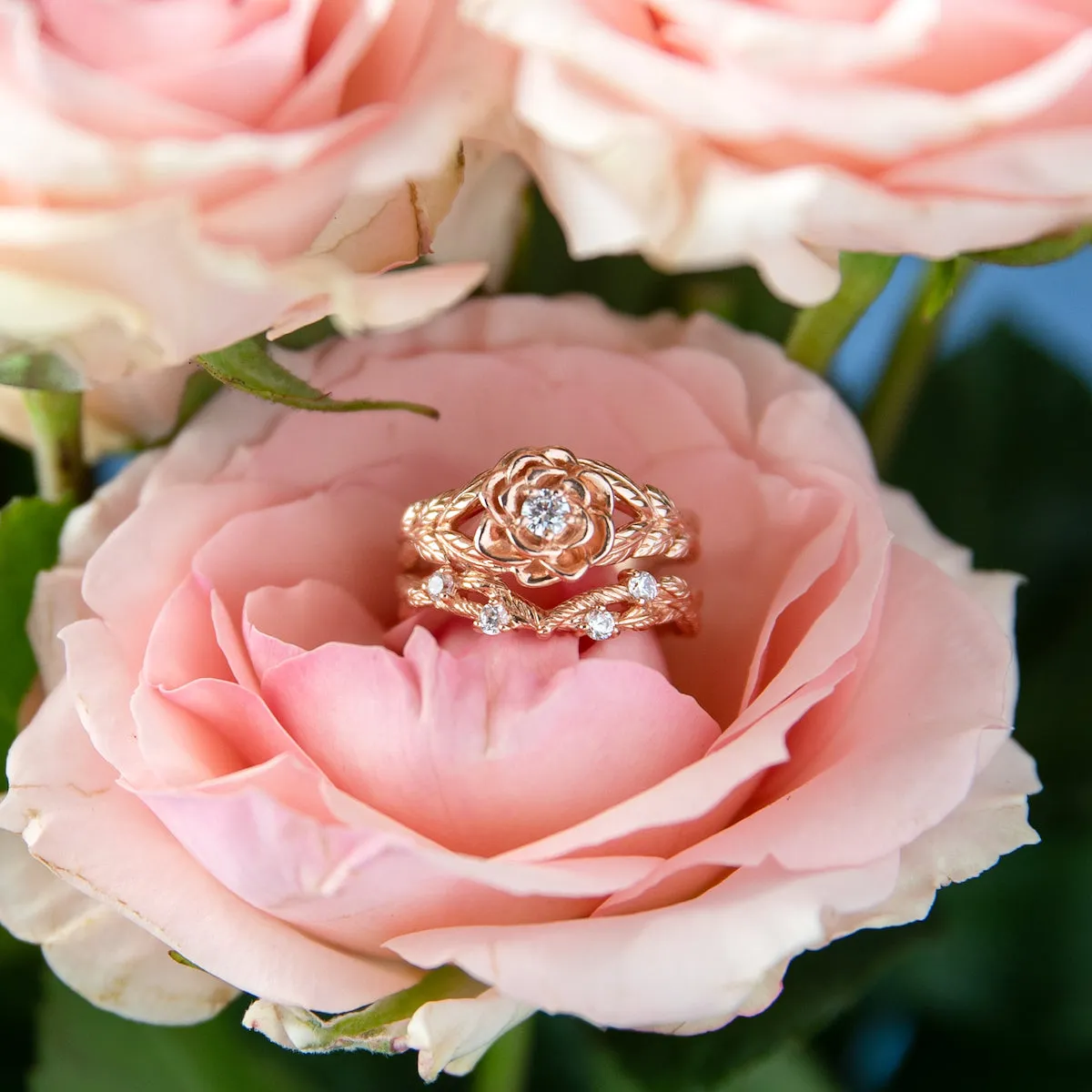 Disney X RockLove DISNEY BEAUTY AND THE BEAST Belle Rose Stacker Rings