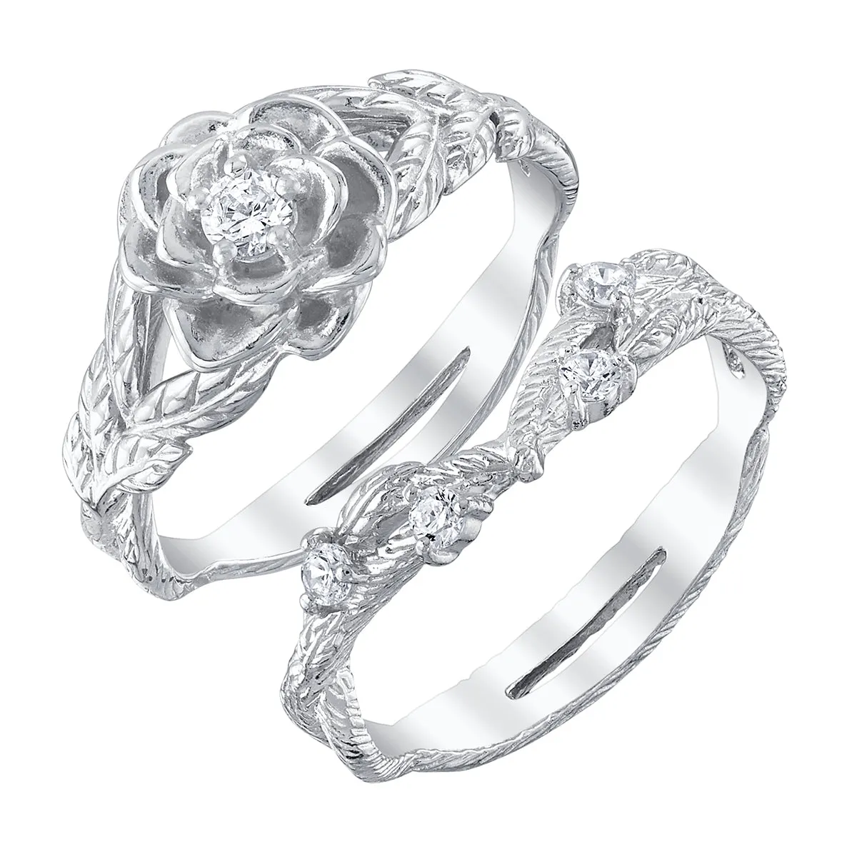 Disney X RockLove DISNEY BEAUTY AND THE BEAST Belle Rose Stacker Rings