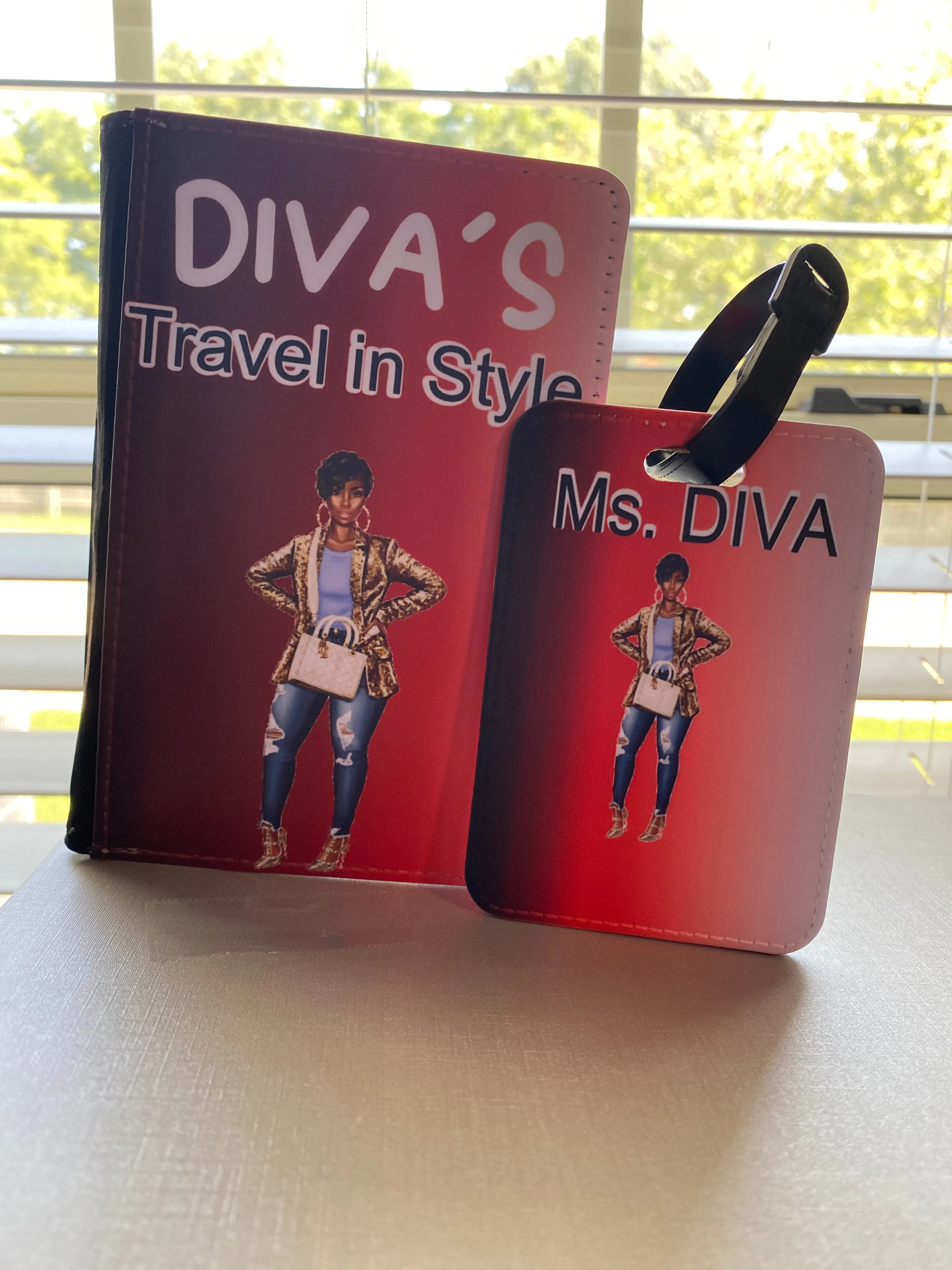 DIVA'S Travel in Style - Personalized Passport Cover And Luggage Tag - $25 a set