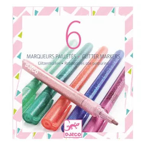 Djeco 6 Sweet Glitter Markers