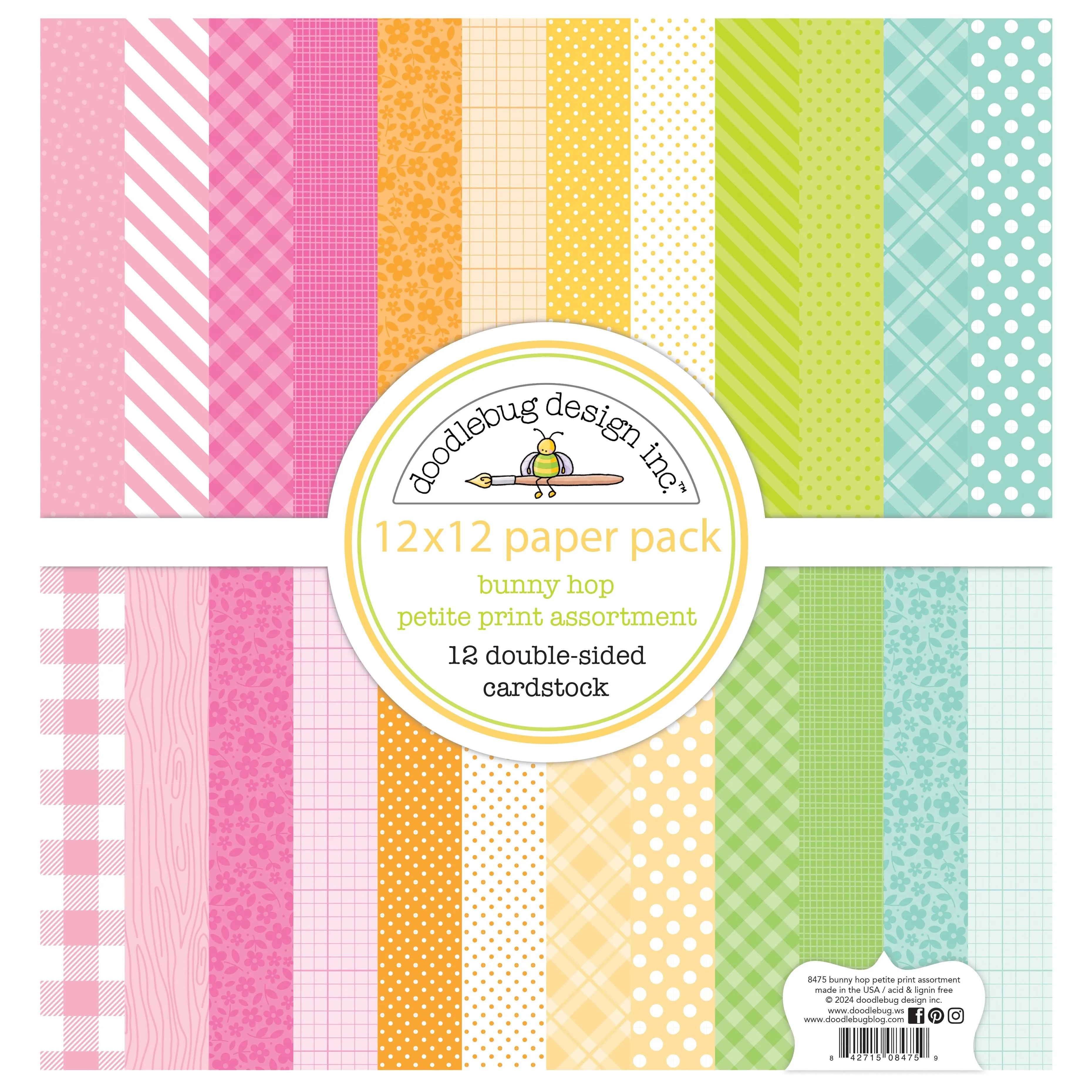 Doodlebug - Bunny Hop Collection - 12x12 Petite Prints Assortment Pack / 8475