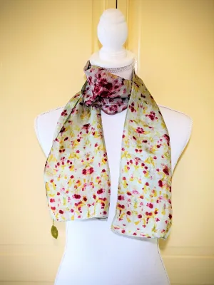 Dot to Dot /Indigo Dyed Yellow & Red Eco Print Scarf