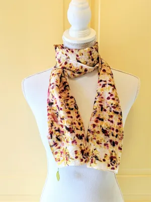 Dot to Dot / Red, Yellow & Purple Eco Print Scarf