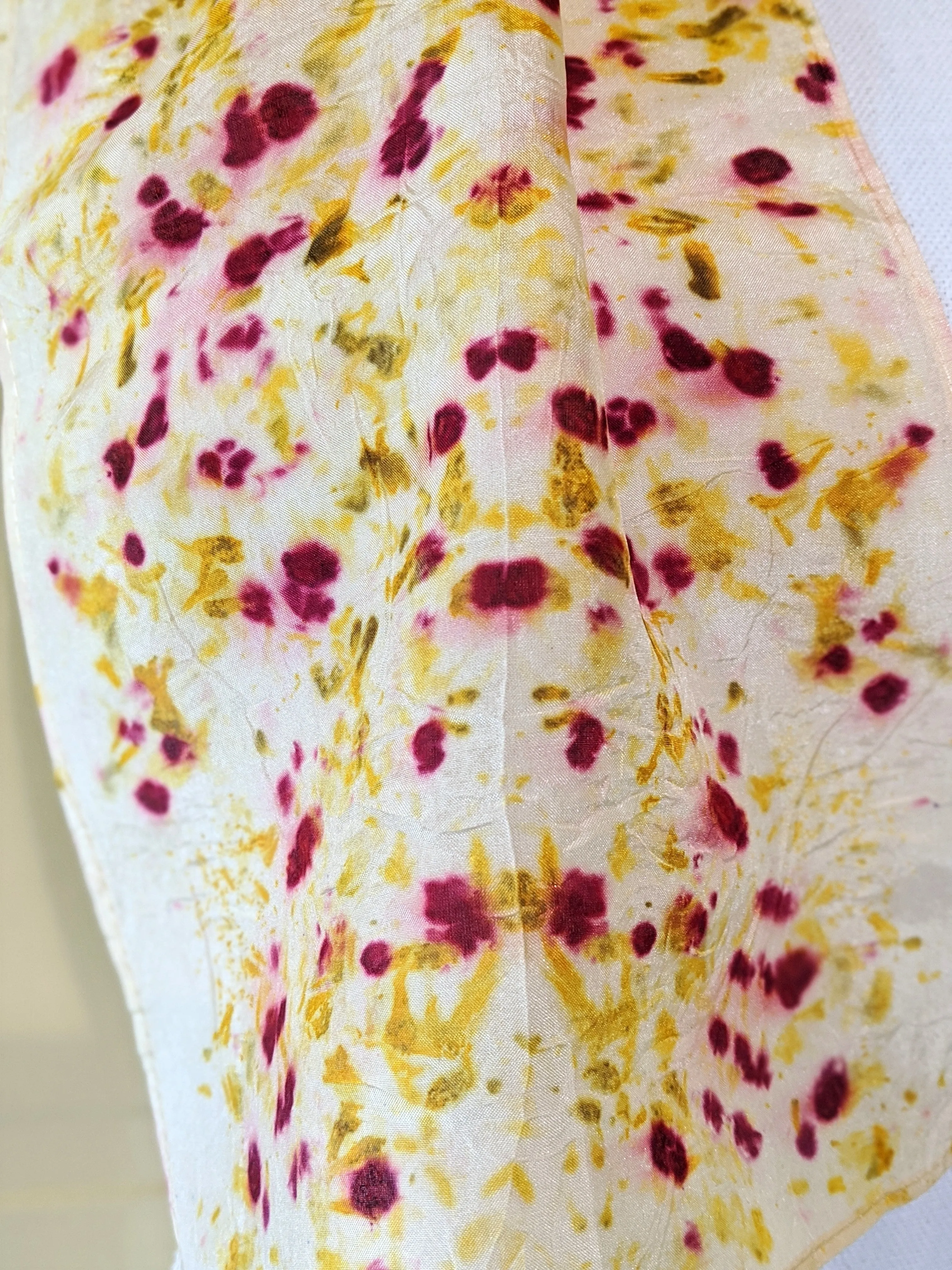 Dot to Dot / Yellow & Red Eco Print Scarf