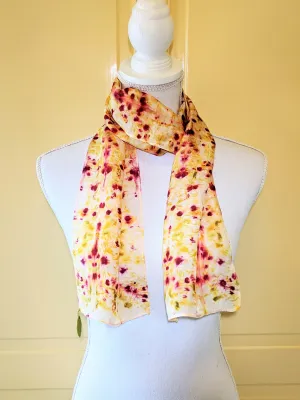 Dot to Dot / Yellow & Red Eco Print Scarf