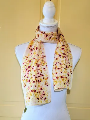 Dot to Dot / Yellow & Red Eco Print Scarf