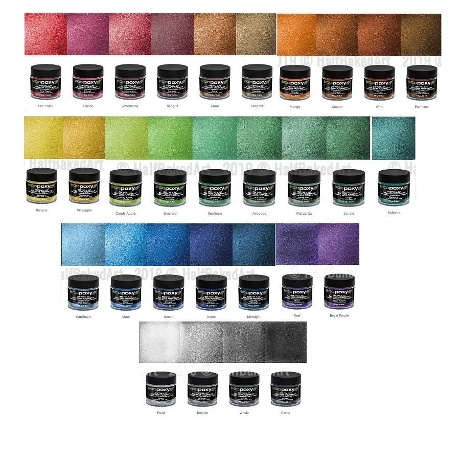 EcoPoxy Mica Powder. Metallic Color Pigments for Epoxy Resin