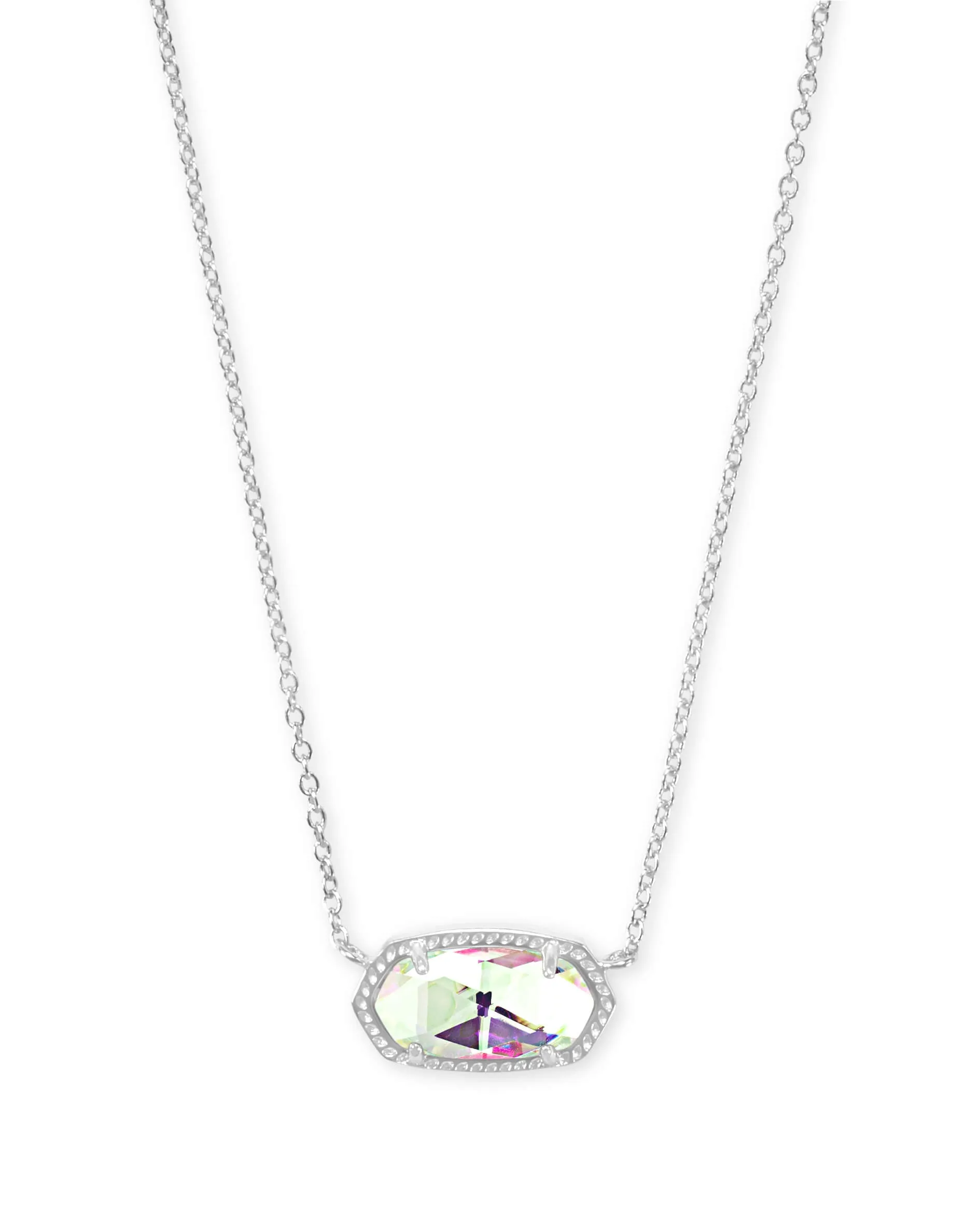 Elisa Silver Necklace In Dichroic Glass