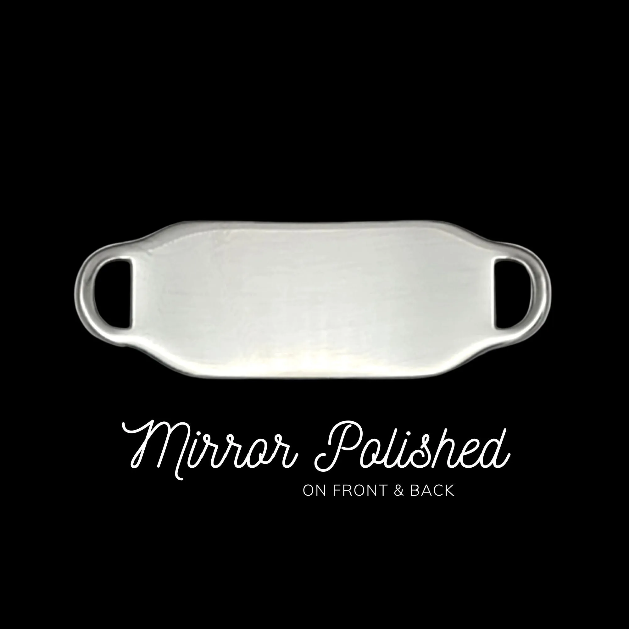 Engraved Stainless Steel Medium Rectangle Medical Bracelet ID Tag - Pink