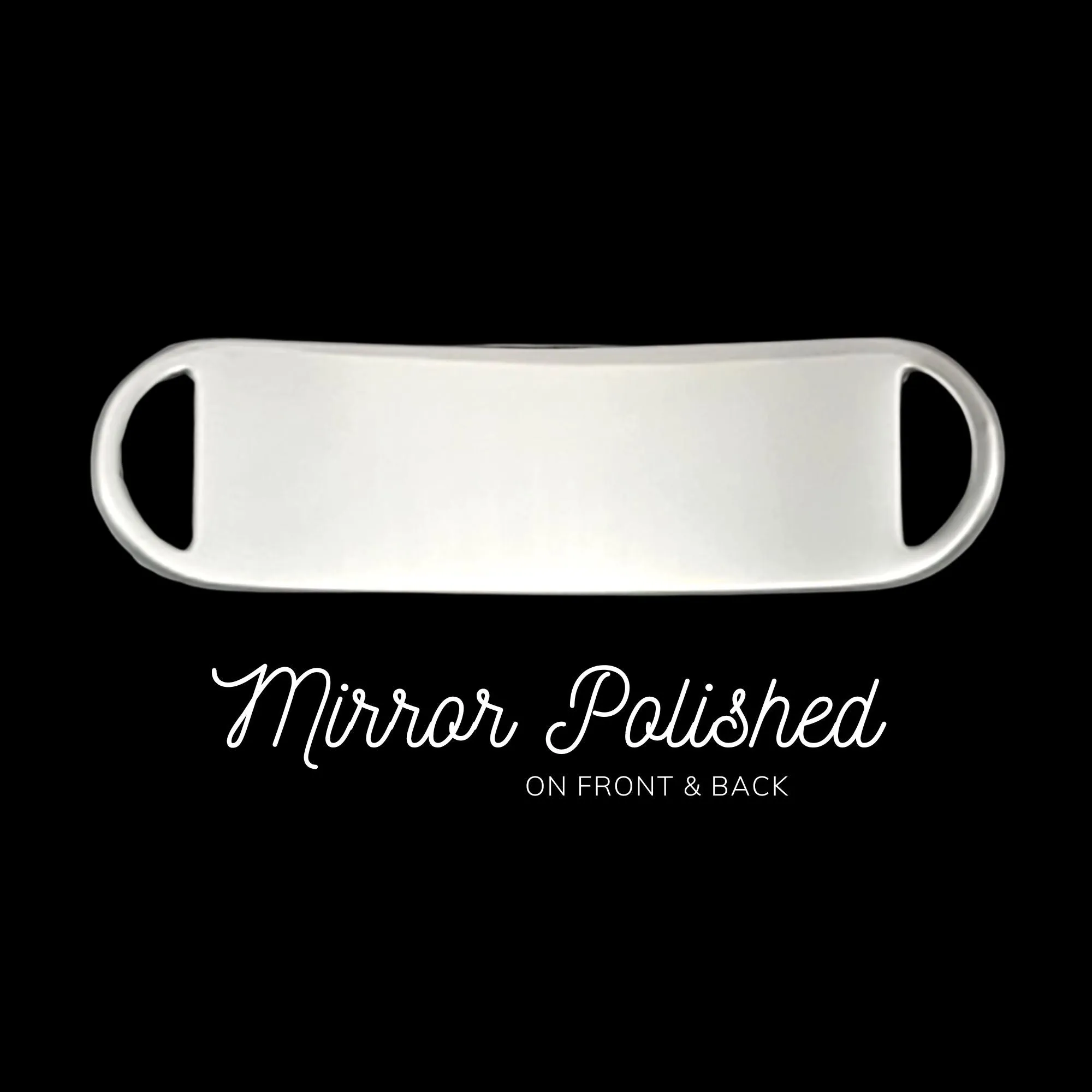 Engraved Stainless Steel Small Rectangle Medical Bracelet ID Tag - Red