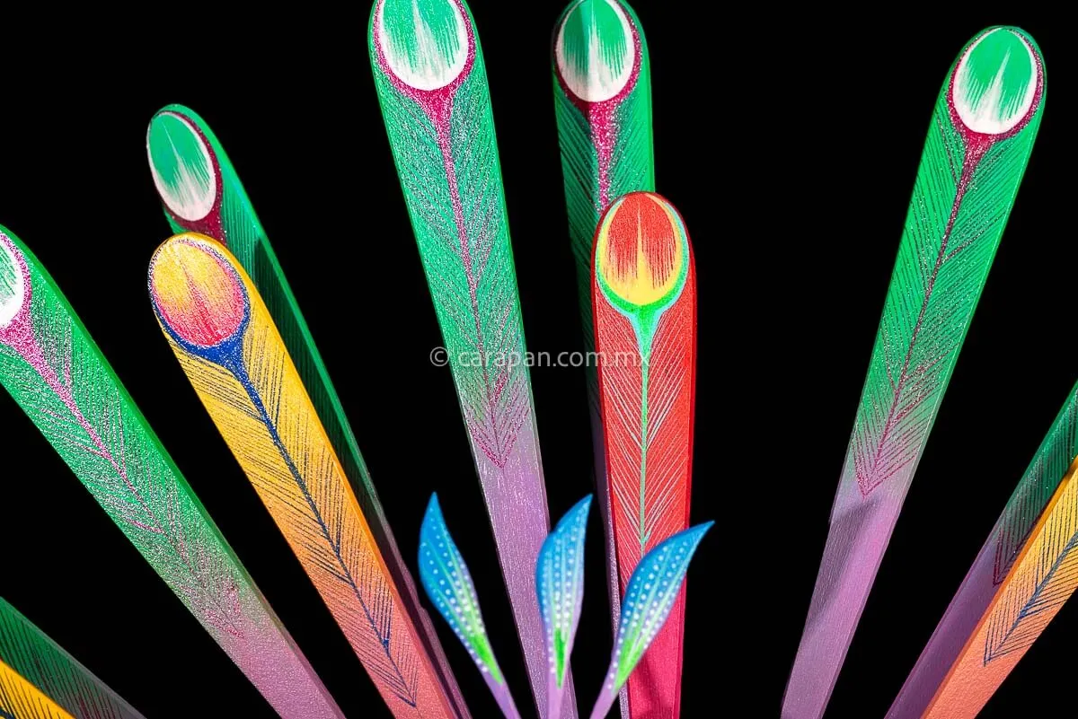 Exquisite Peacock Mexican Wood Carving Alebrije