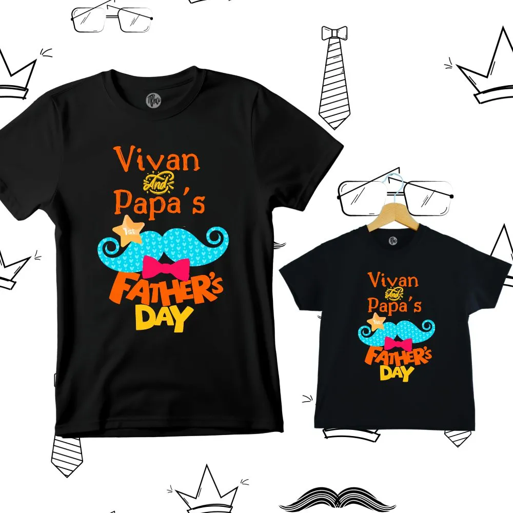 First Father's Day Customized Father & Son and Father & Daughter Combo T-Shirts