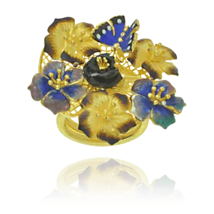Flower and Butterfly Ring