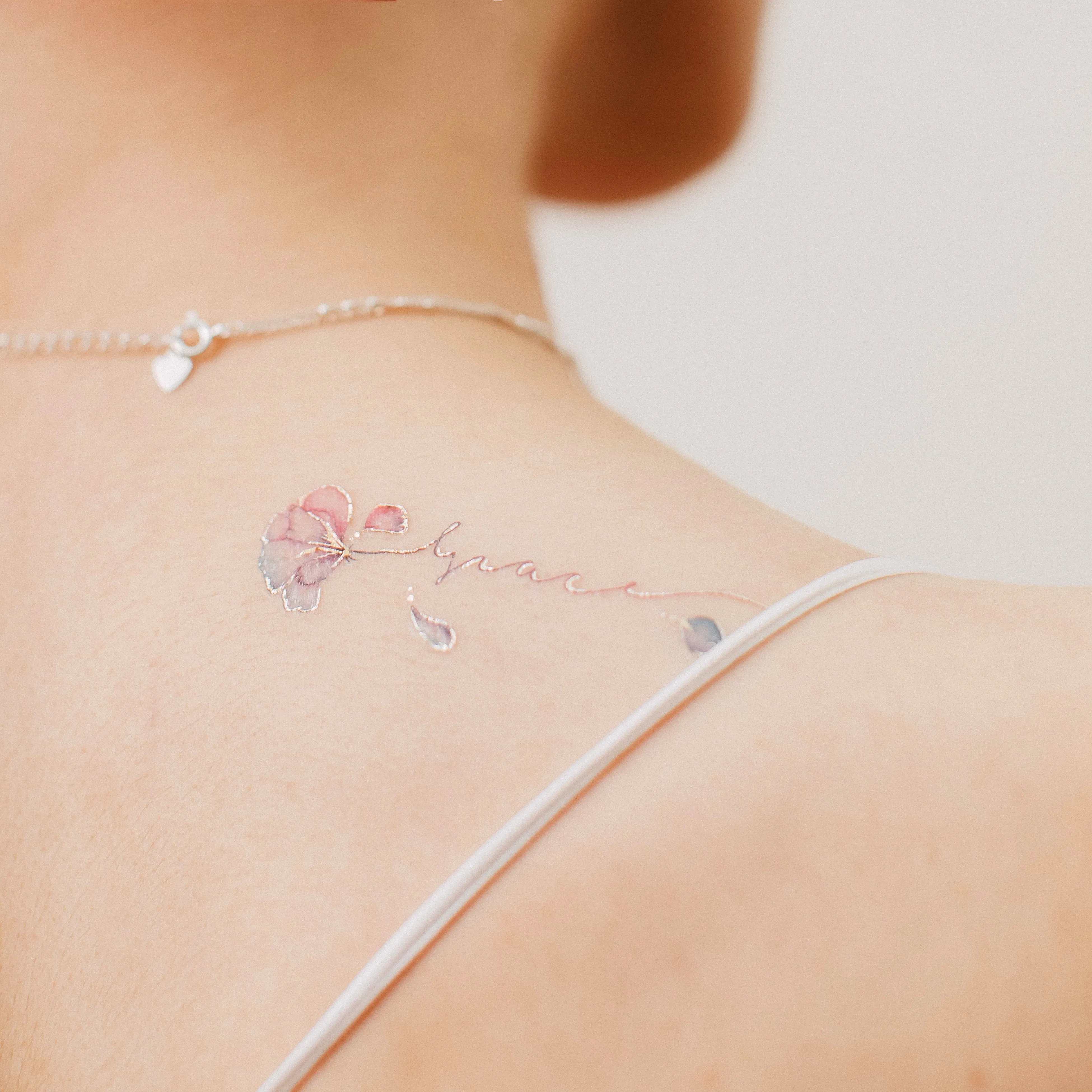 Flower Script Temporary Tattoo