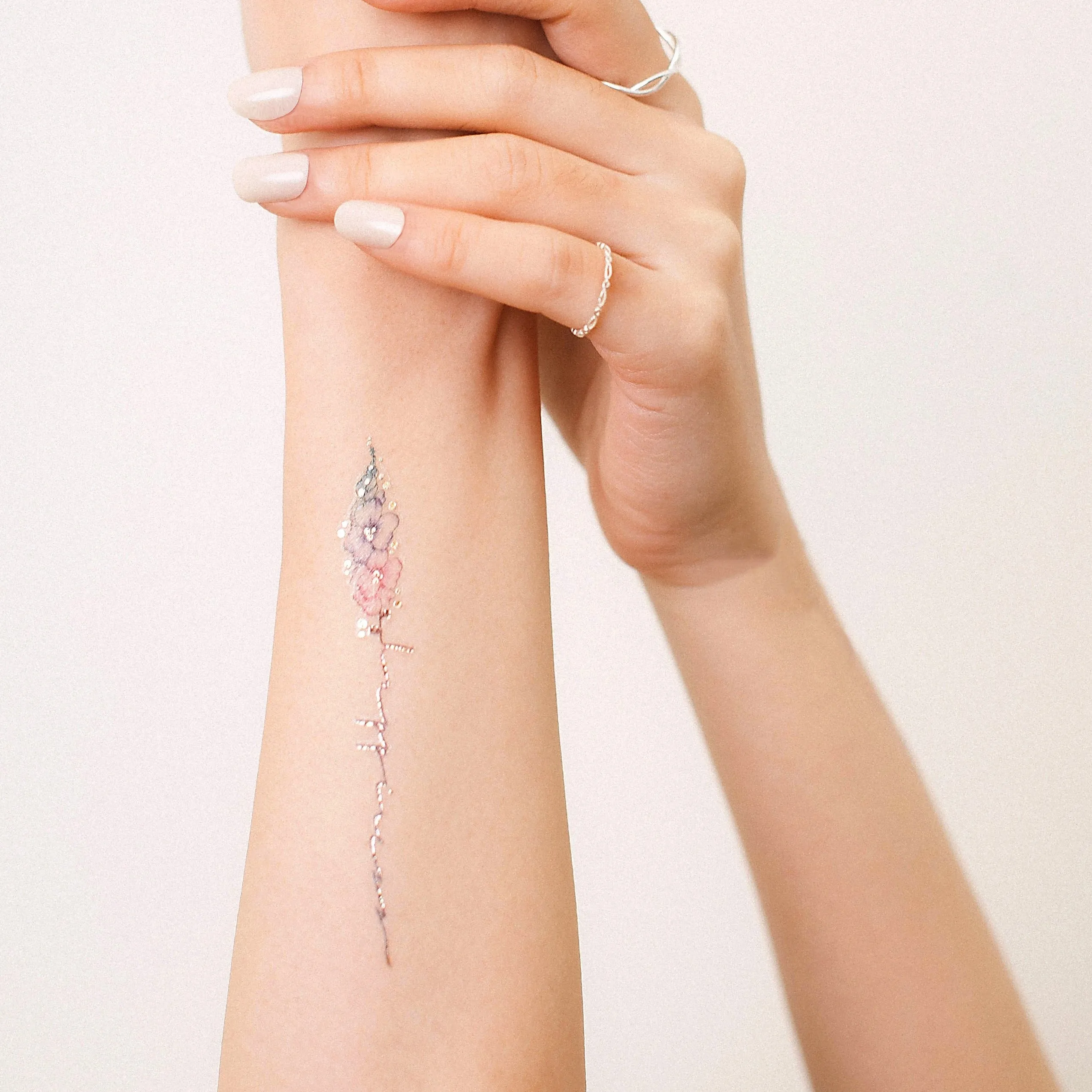 Flower Script Temporary Tattoo