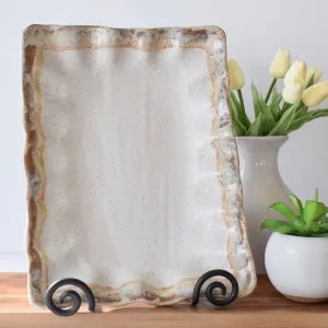 Fluttered Rectangle Tray Cottonwood