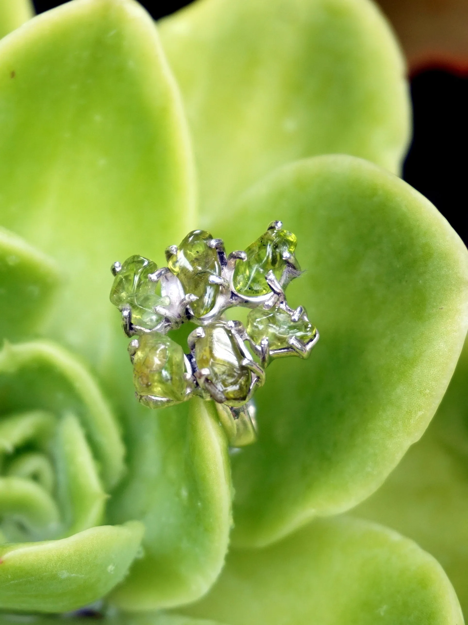 Free-form Organic Peridot Ring 1