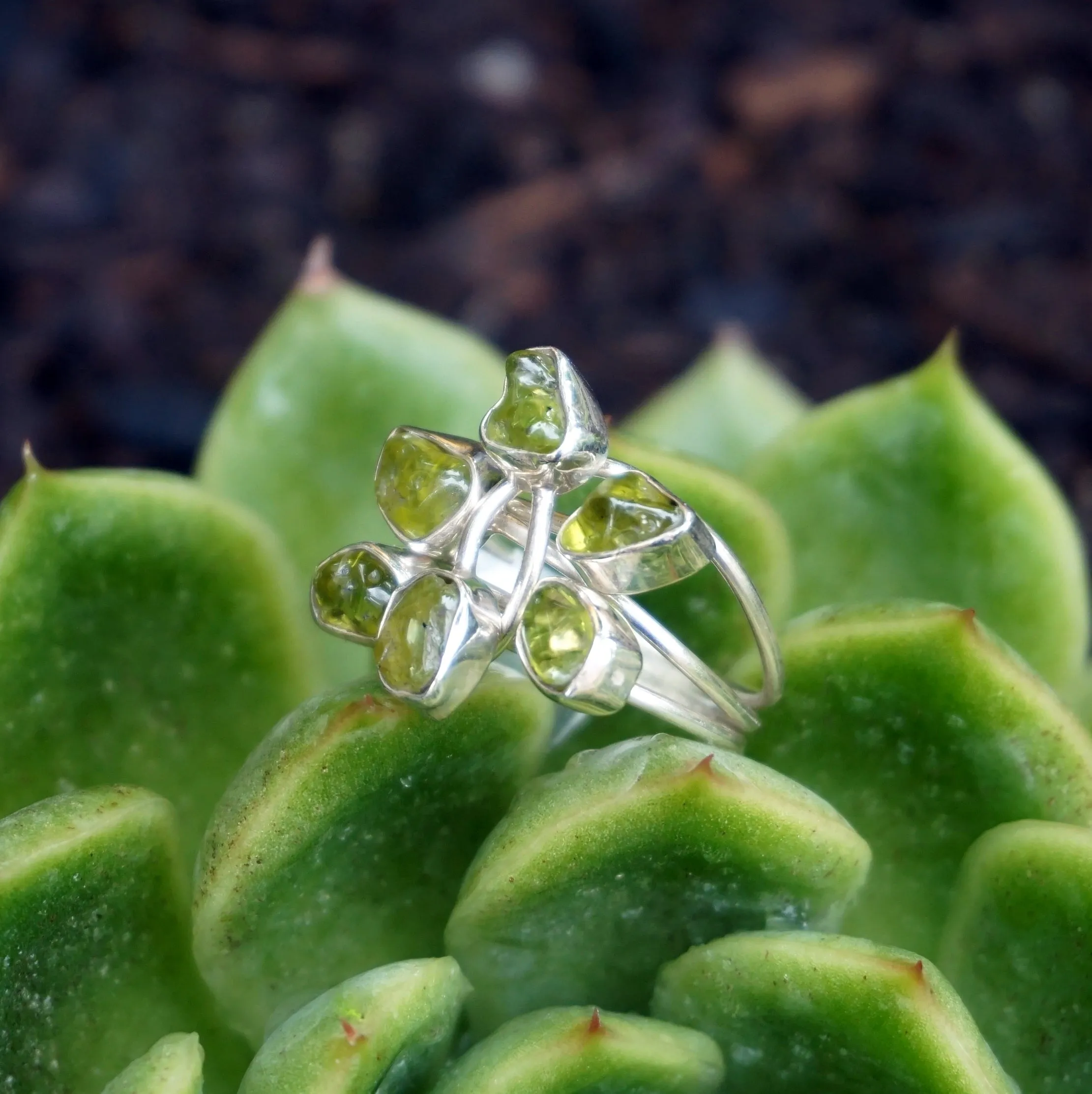 Free-form Organic Peridot Ring 2