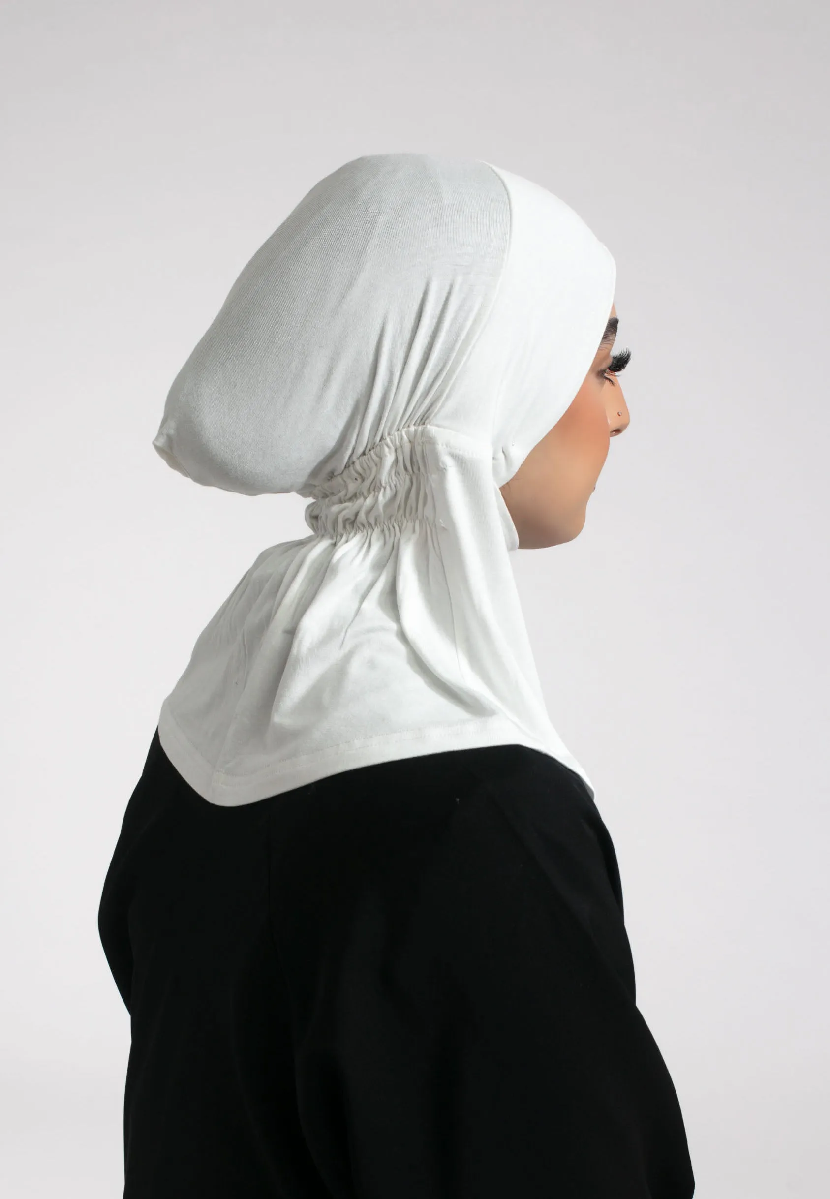 Full Coverage Hijab Cap - Off White