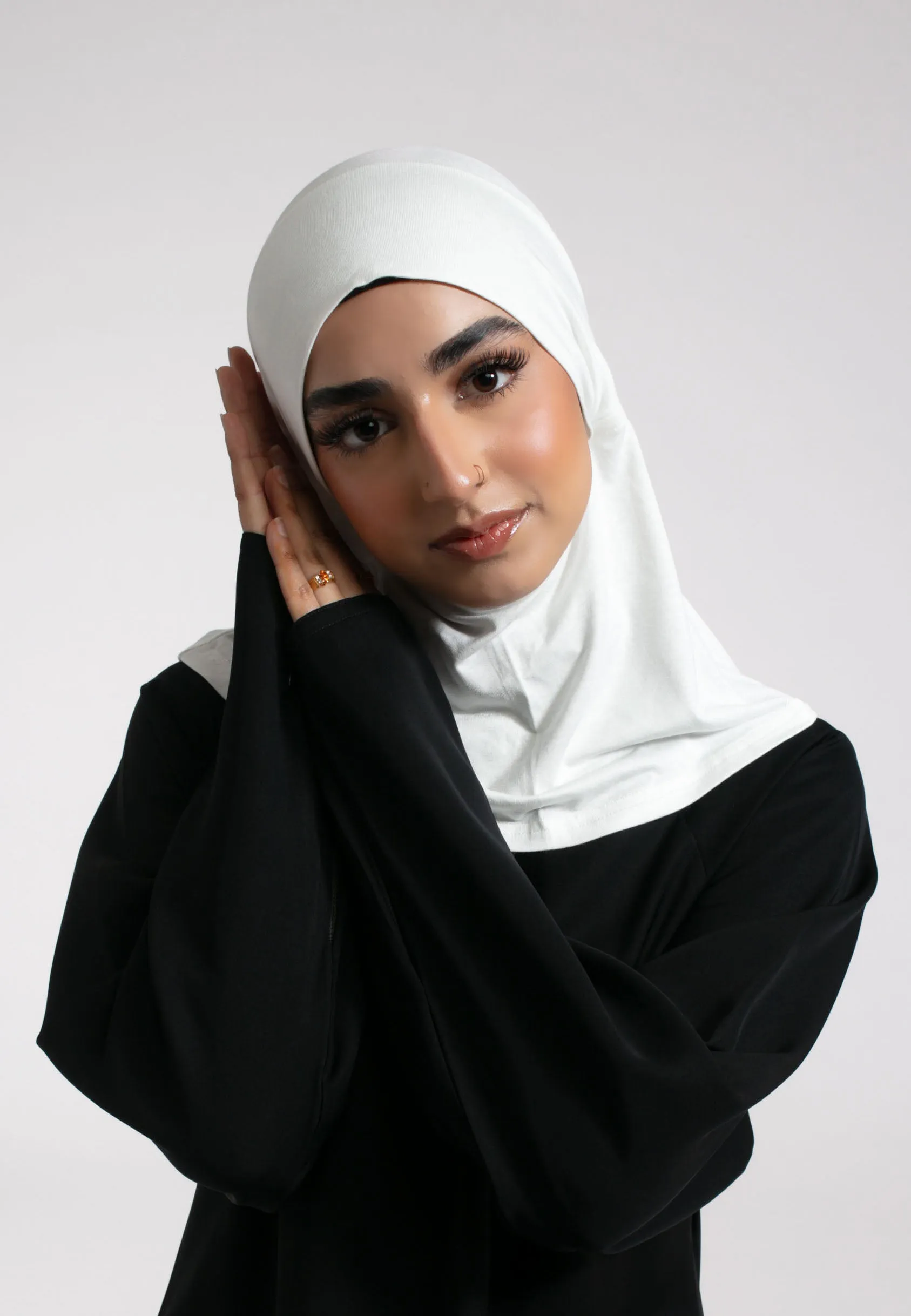 Full Coverage Hijab Cap - Off White