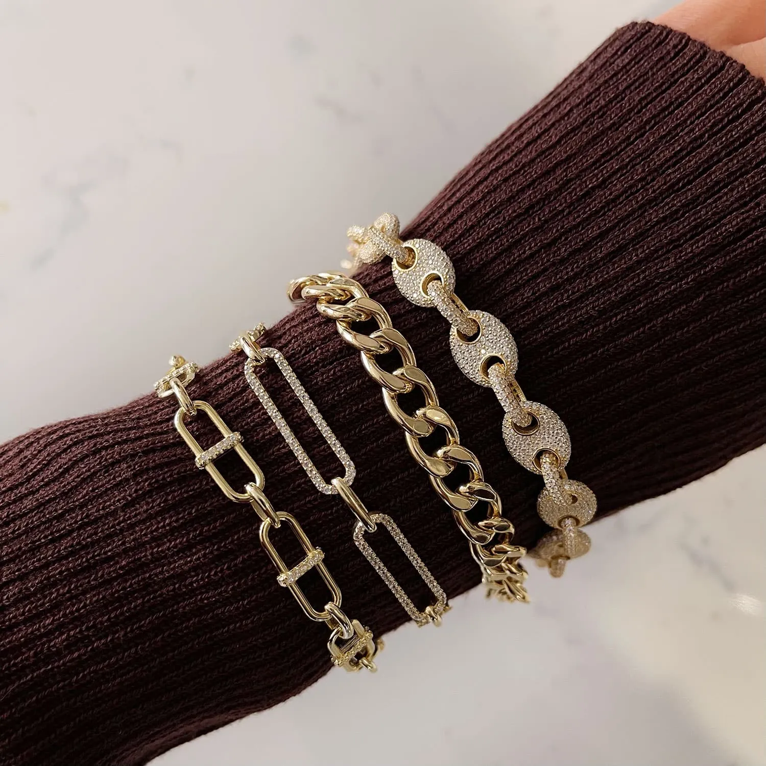 Full Pavé Mariner Chain Bracelet