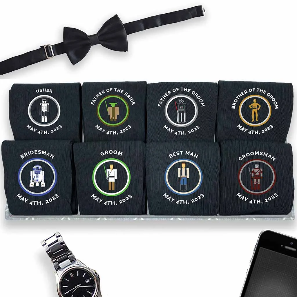 Fun Personalized Star Wars Inspired Wedding Socks