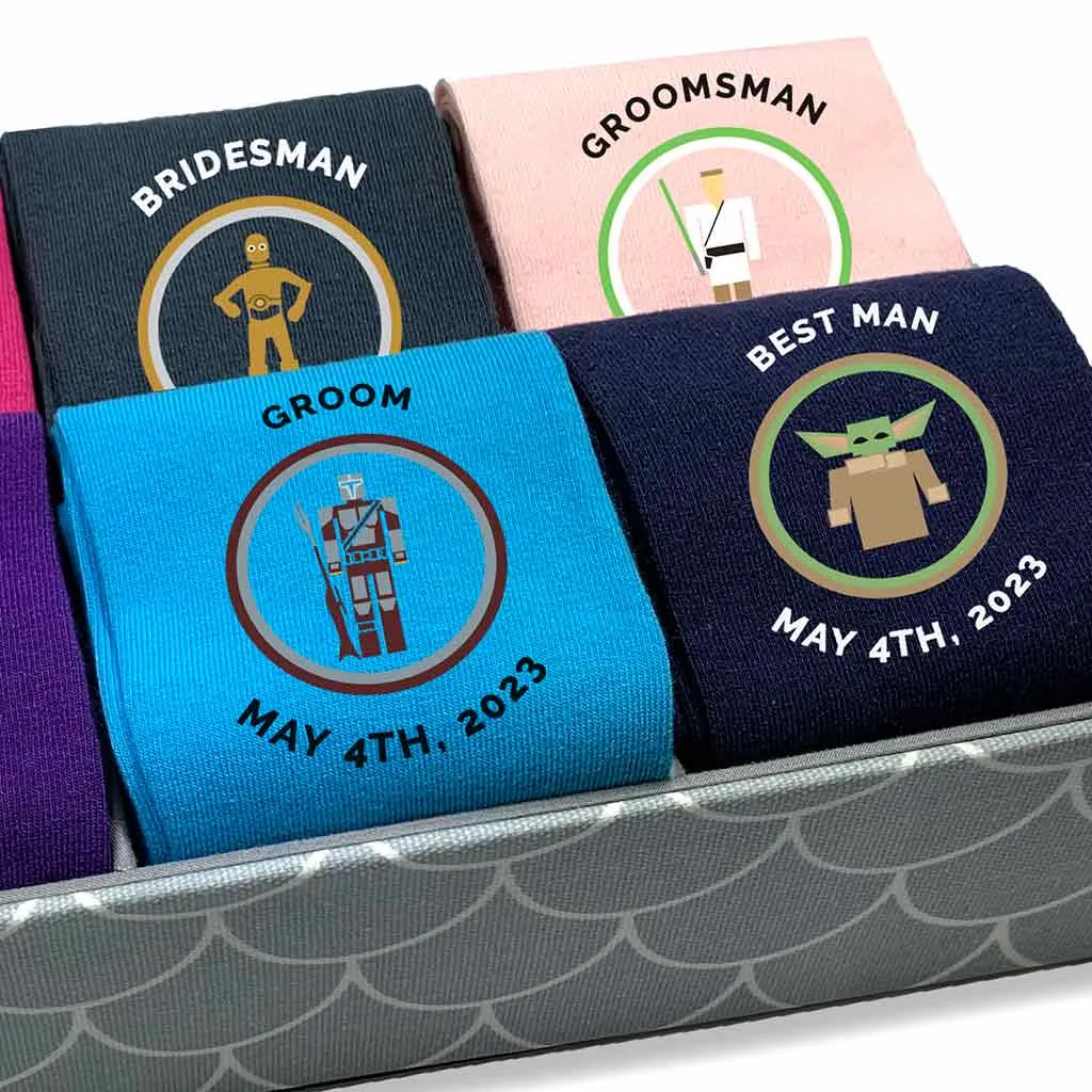 Fun Personalized Star Wars Inspired Wedding Socks