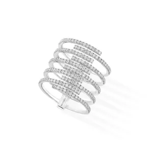 Gatsby 10 Rows Ring - White Gold