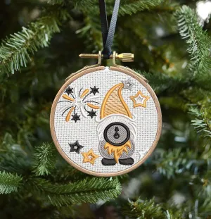 Gnome Happy New Year Embroidered Christmas Ornaments