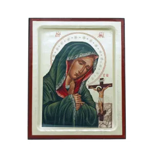 Greek Hand Painted Serigraph, Our Lady of Sorrows