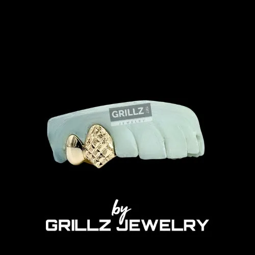 Grillz 2pc small fangs diamond dust and cut