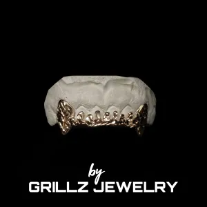 Grillz fangs with 3D dripping diamond cuts