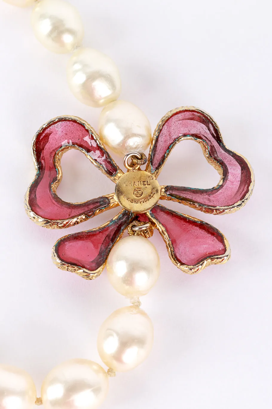 Gripoix Ribbon Bow & Pearl Necklace