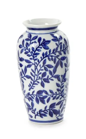 Hand-Painted Blue and White Chinoiserie Vases