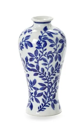 Hand-Painted Blue and White Chinoiserie Vases