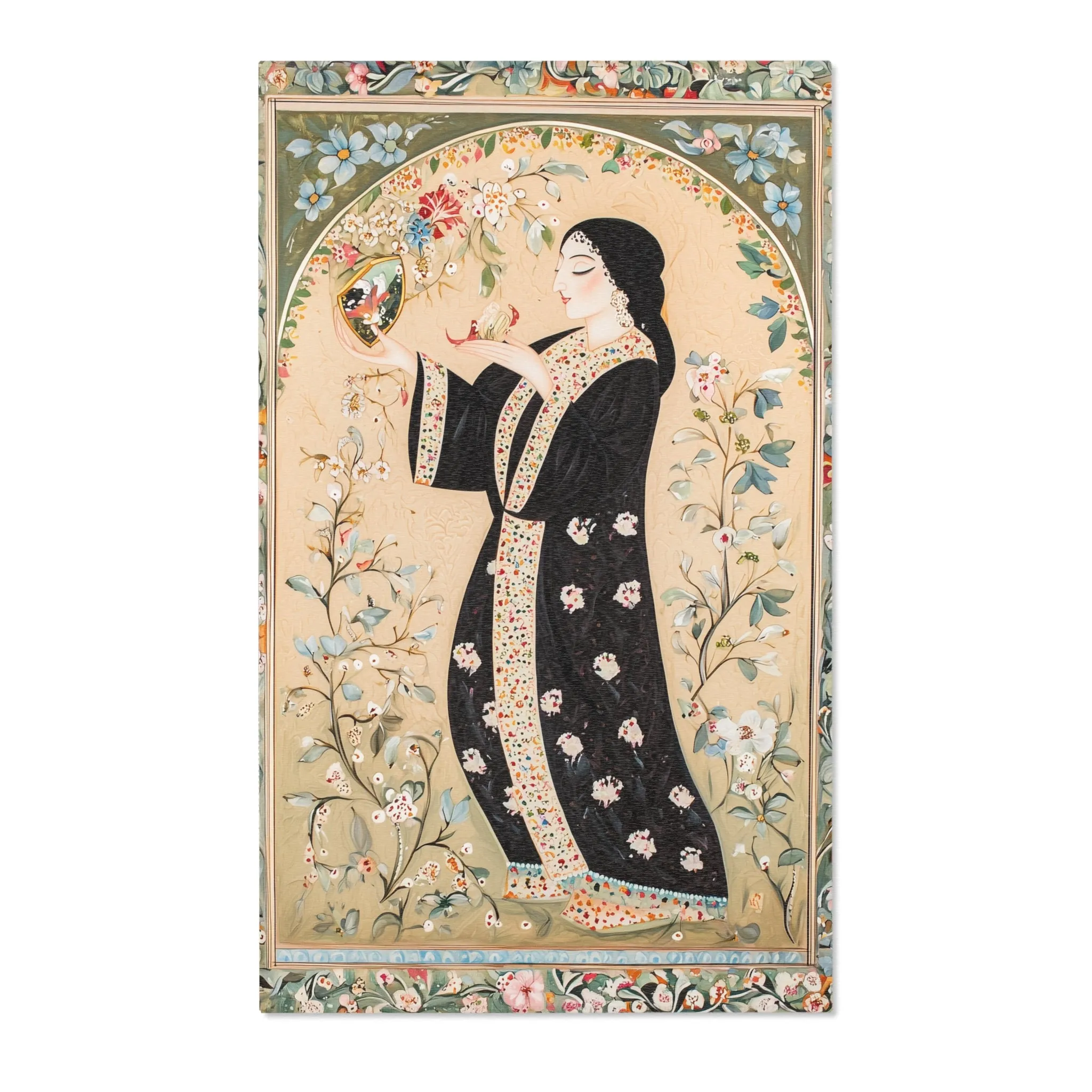 Hand-Painted Floral Rug