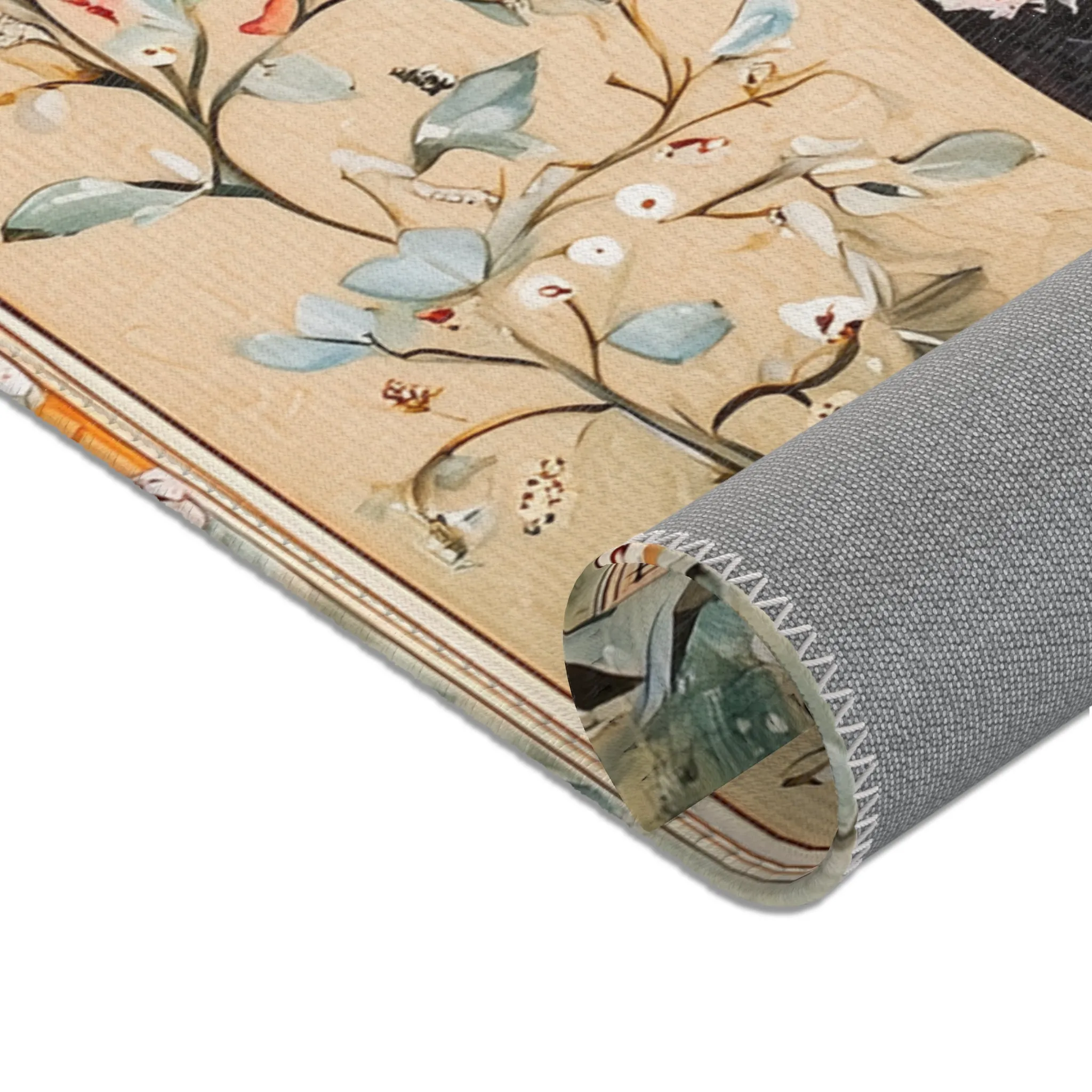 Hand-Painted Floral Rug