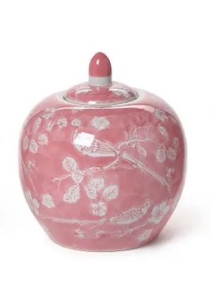 Hand Painted Pink Vase - Round