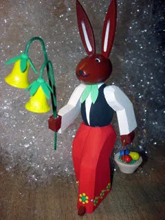 Handmade Wooden Large Bunny from Germany