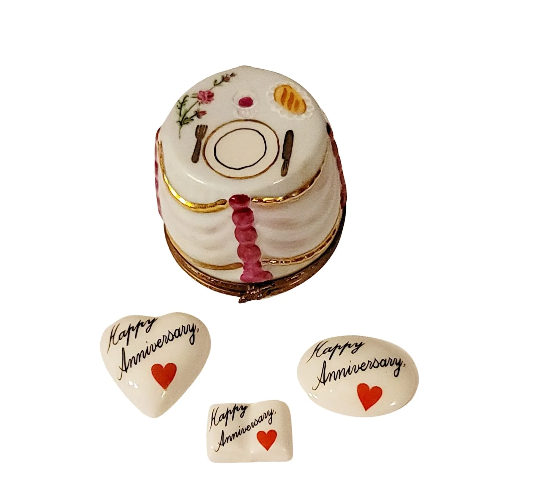 Happy Anniversary Event Table White Red Ribbon