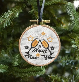 Happy New Year 2024 Embroidered Christmas Ornaments