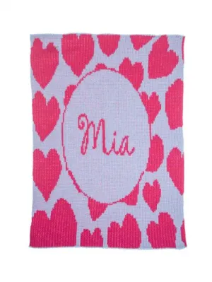 HEAVENLY HEARTS & NAME STROLLER BLANKET