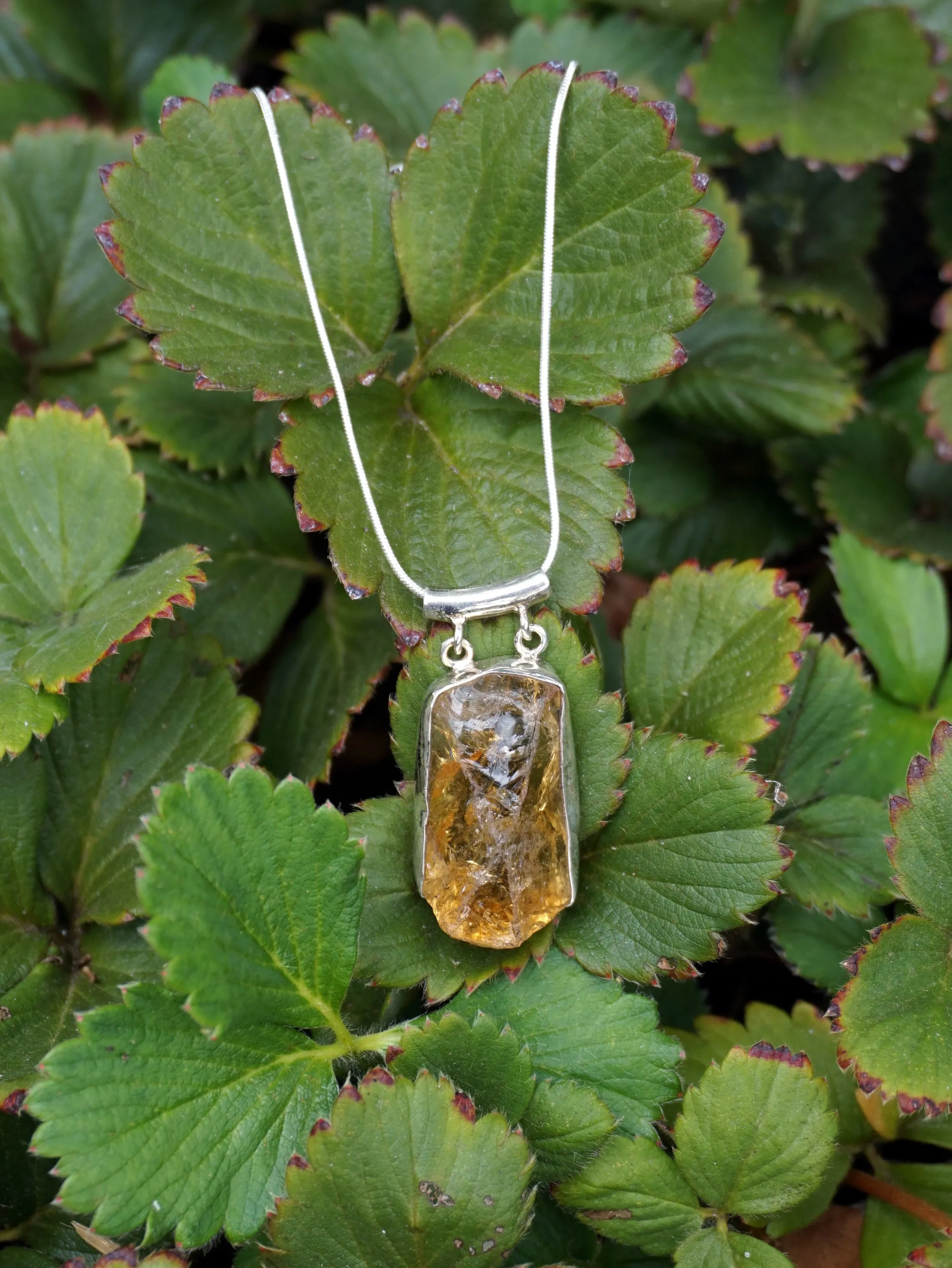 Honey Citrine Quartz Rough Pendant 1