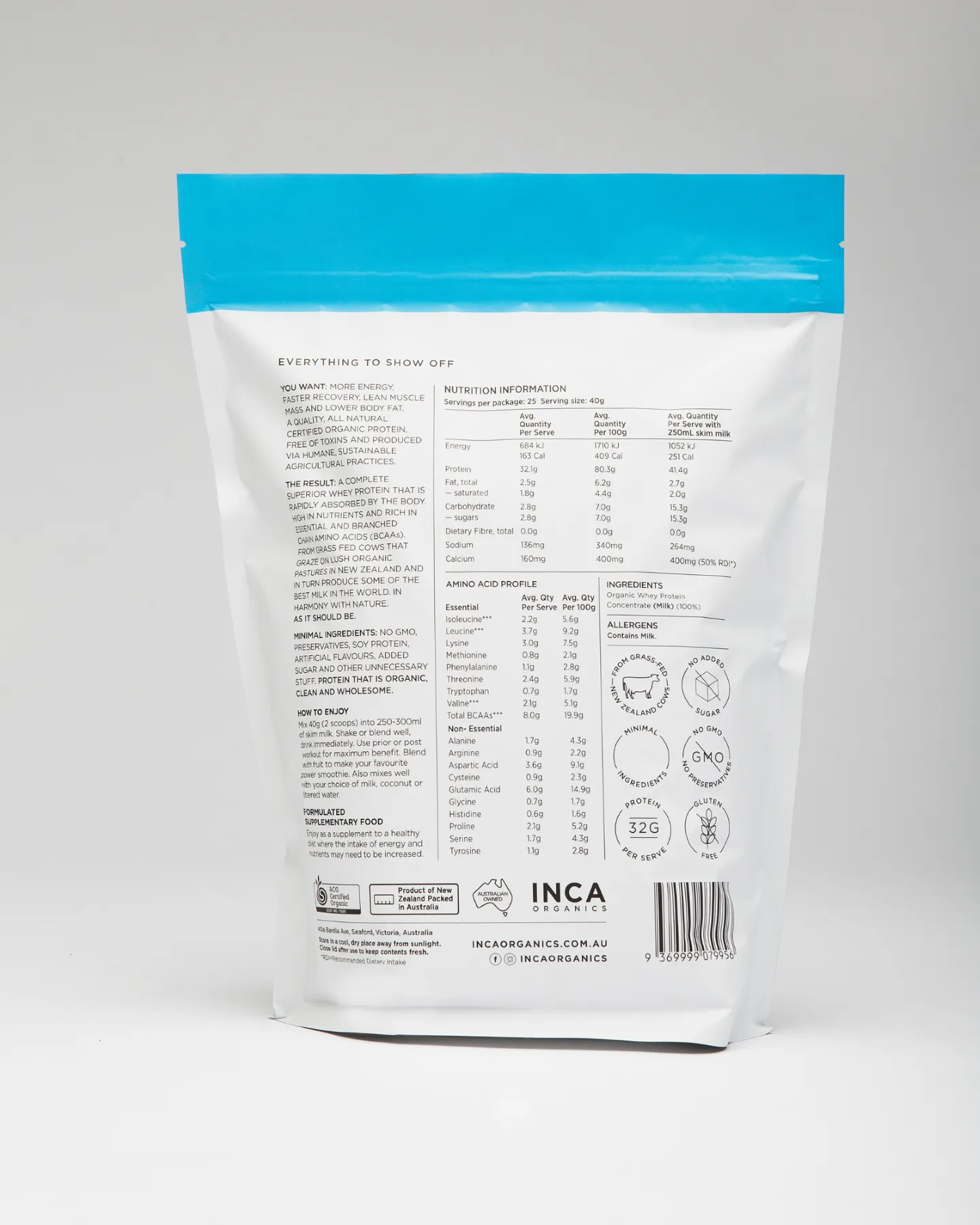 INCA Organic Whey Protein Powder - Natural