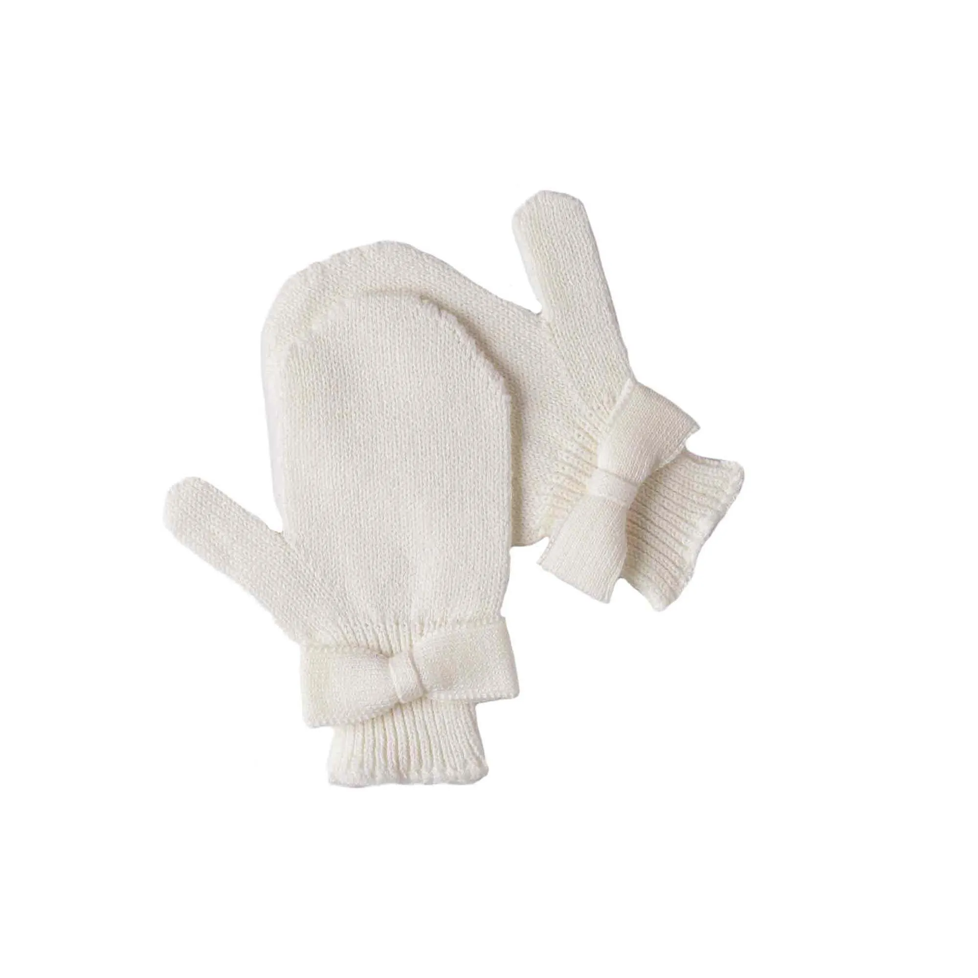 Ivory Bow Mittens