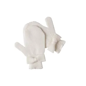 Ivory Bow Mittens