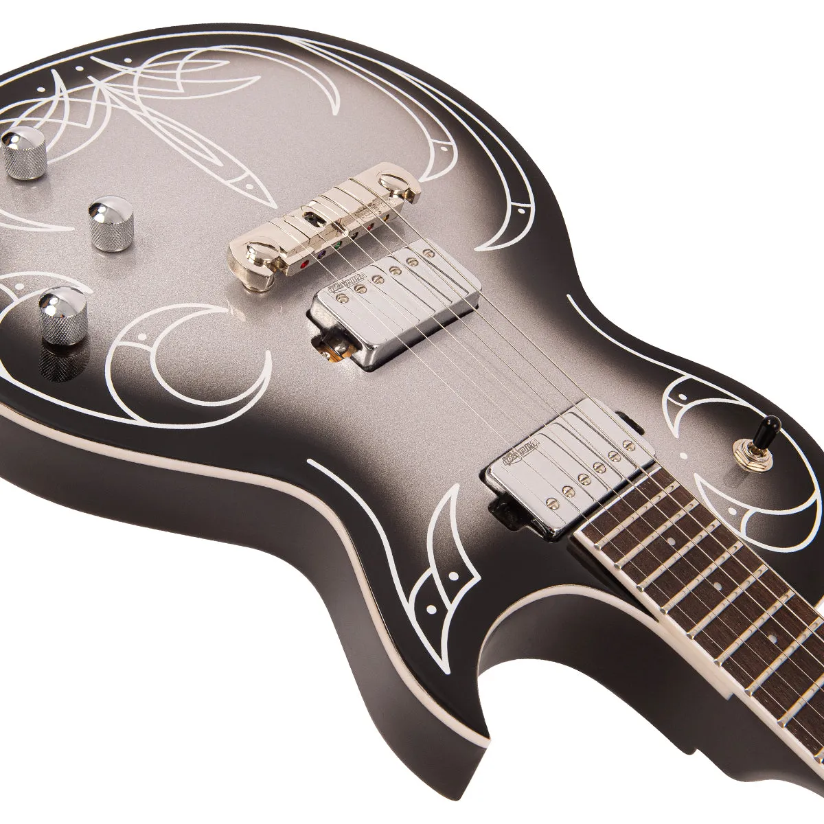 Joe Doe 'Hot Rod' Electric Guitar by Vintage ~ Silverburst with Case