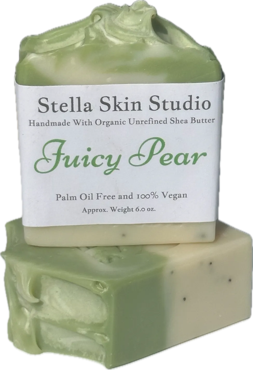 Juicy Pear Soap Bar Made With Organic & Natural Ingredients Oversized 6 oz. Bar