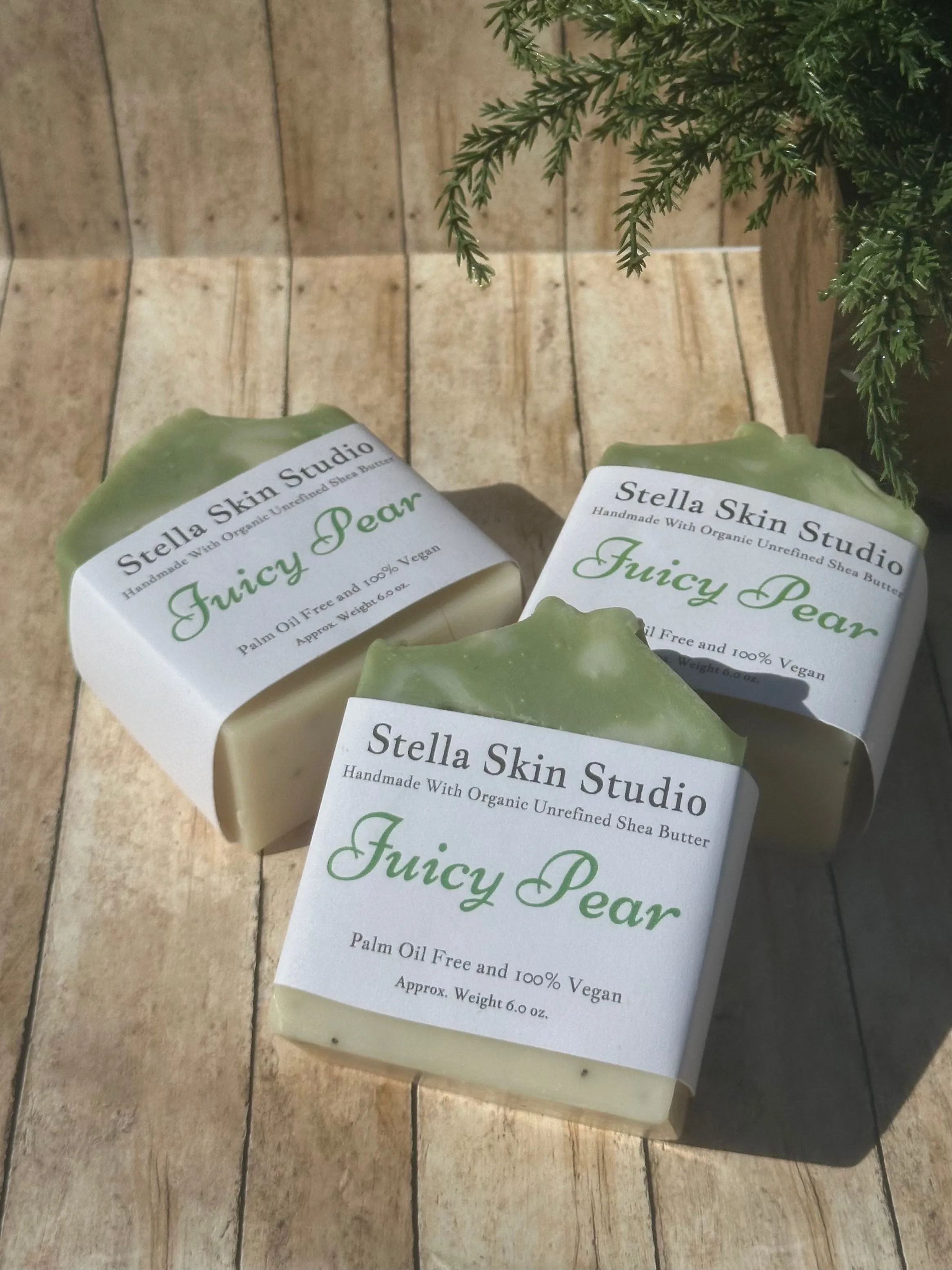 Juicy Pear Soap Bar Made With Organic & Natural Ingredients Oversized 6 oz. Bar