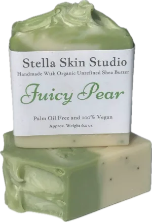 Juicy Pear Soap Bar Made With Organic & Natural Ingredients Oversized 6 oz. Bar